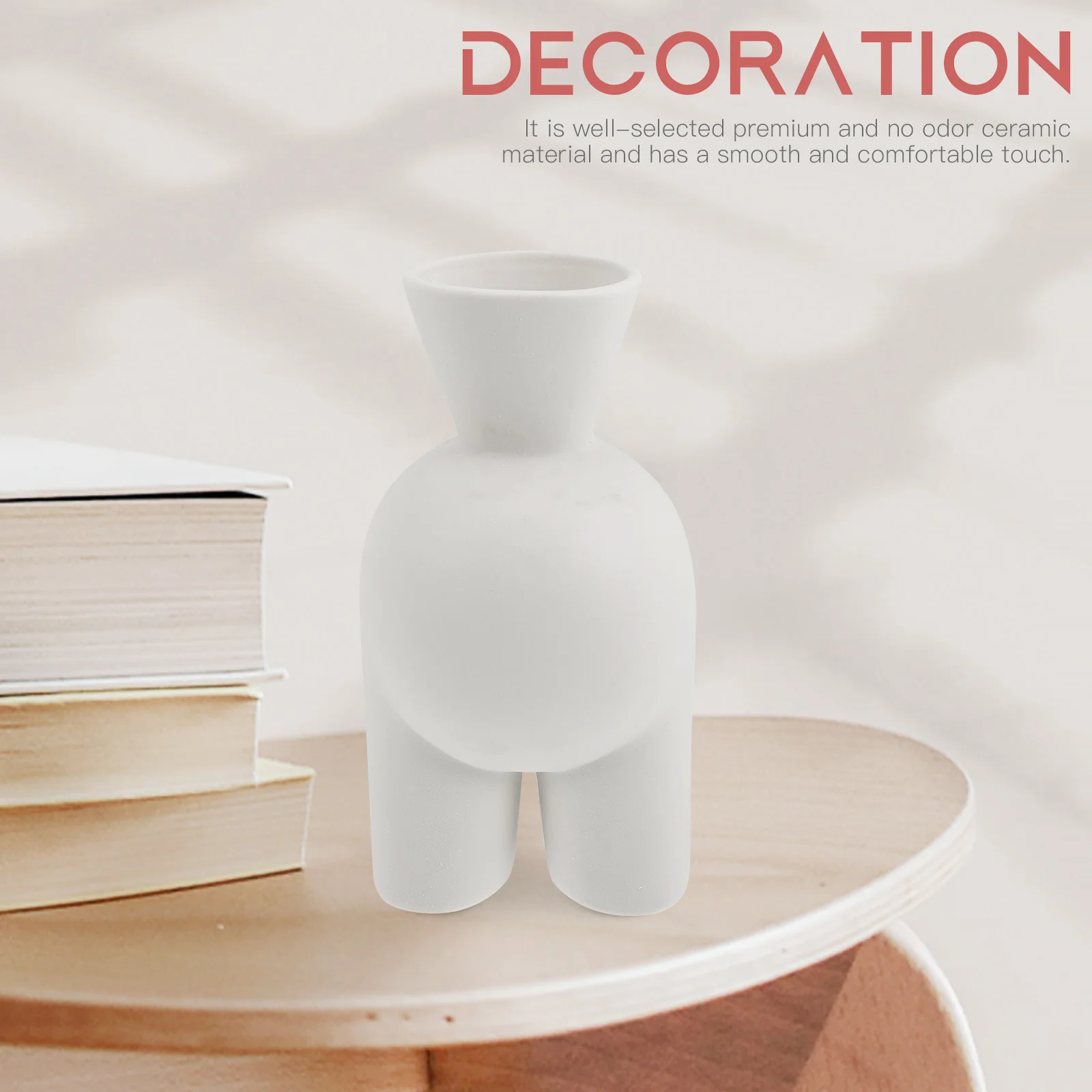 

Body Art Ceramic White Flower Vase Floral Arranging Pot Desktop Decoration Flower Container Art Vase Pastel Party Decorations