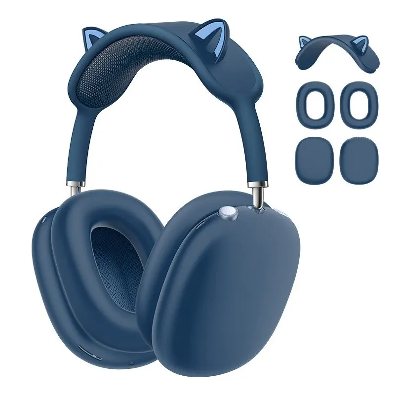 Kitten Ear Beam Earmuff for Airpods Max 1/2 Protective Case Silicone Softshell Head-mounted Headphone Caseanti-fall Accessories