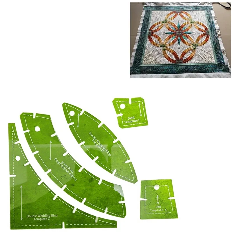 Handmade practical tools 5 pieces of polygonal transparent DIY sewing quilting template patch ruler