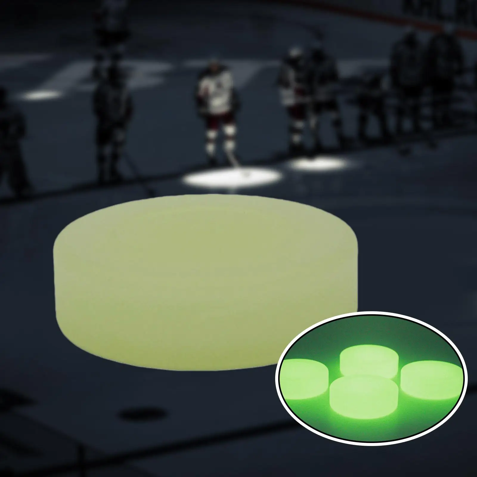 Light Up Hockey Puck Green Luminous PVC Ball for Kids Youth Floor Ice Hockey for Night Practice