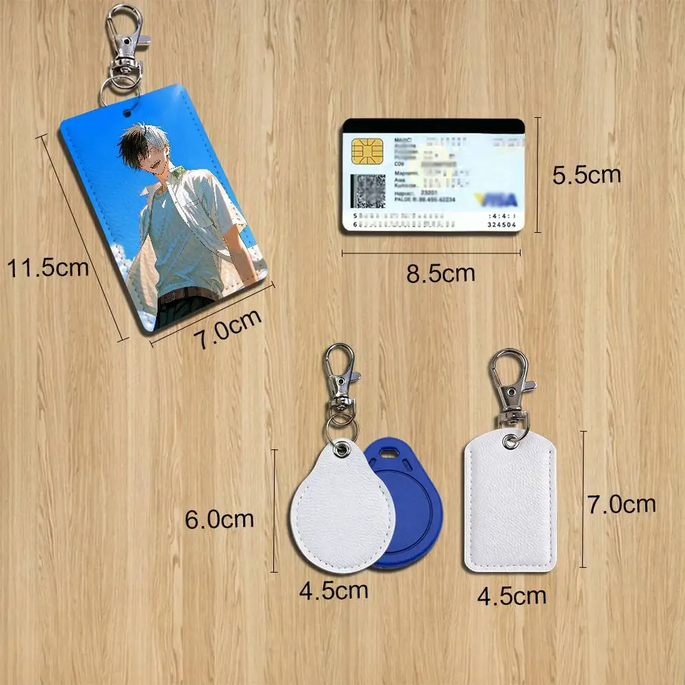 Haruka Sakura Black and white WIND BREAKER Cartoon Movie Anime Leather Card Holder Can Store Access Control ID Card Subway case