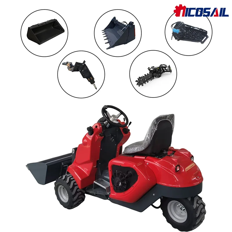 Трехколесный мини-погрузчик для земляных работ, соответствующий стандартам, с бесплатной доставкой