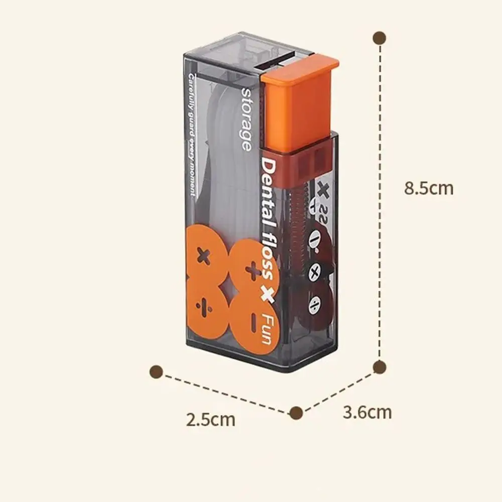 Caja de almacenamiento automática de hilo Dental para hombres, palillo de dientes de plástico fino, reutilizable con 10 piezas