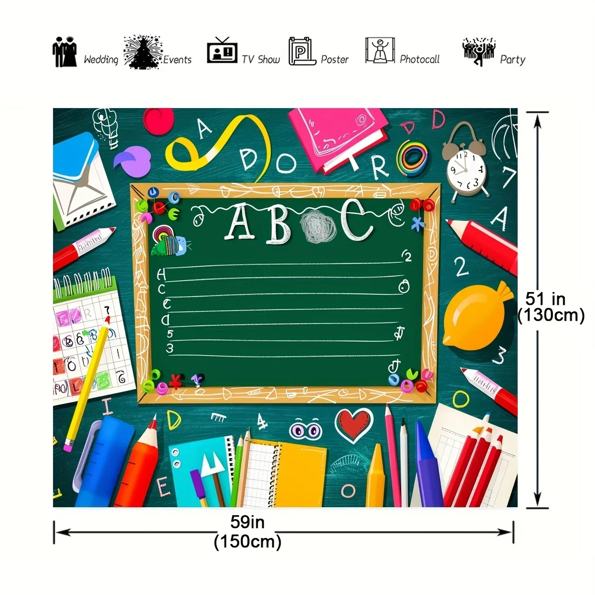 Welcome To Kindergarten Backdrop ABC Letters Blackboard Watercolor Pen Paper Airplane Globe Back To School Themed Party  Banner