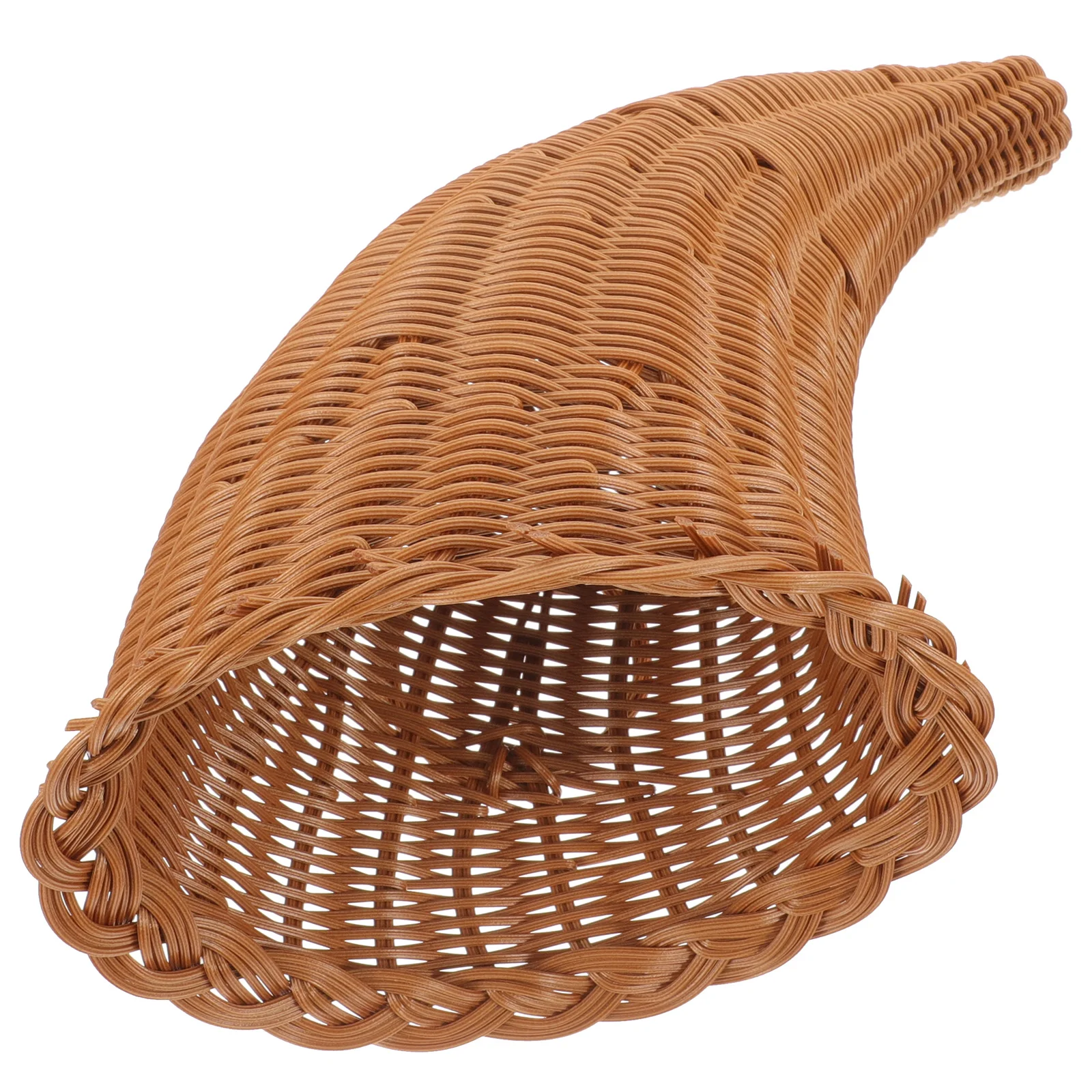 Rattan Basket Christmas Ornament Gift Horn Cowbell Style Hand-woven Multi-purpose Decorative Baby Bread Pp Kitchen