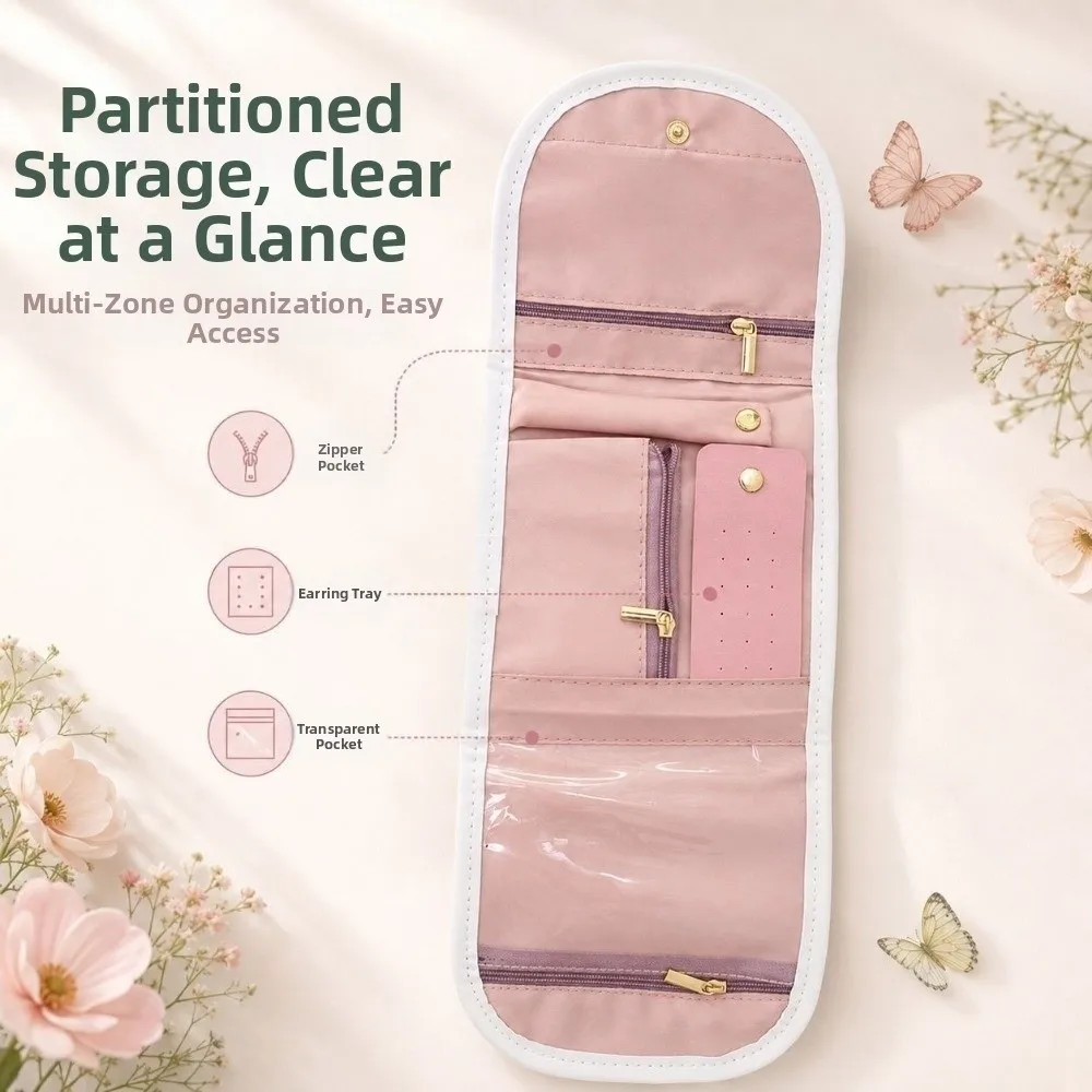 Anti-Scratch Jewelry Storage Bag Elegant Portable Bracelet Display Pouch Foldable Anti-friction Travel Jewelry