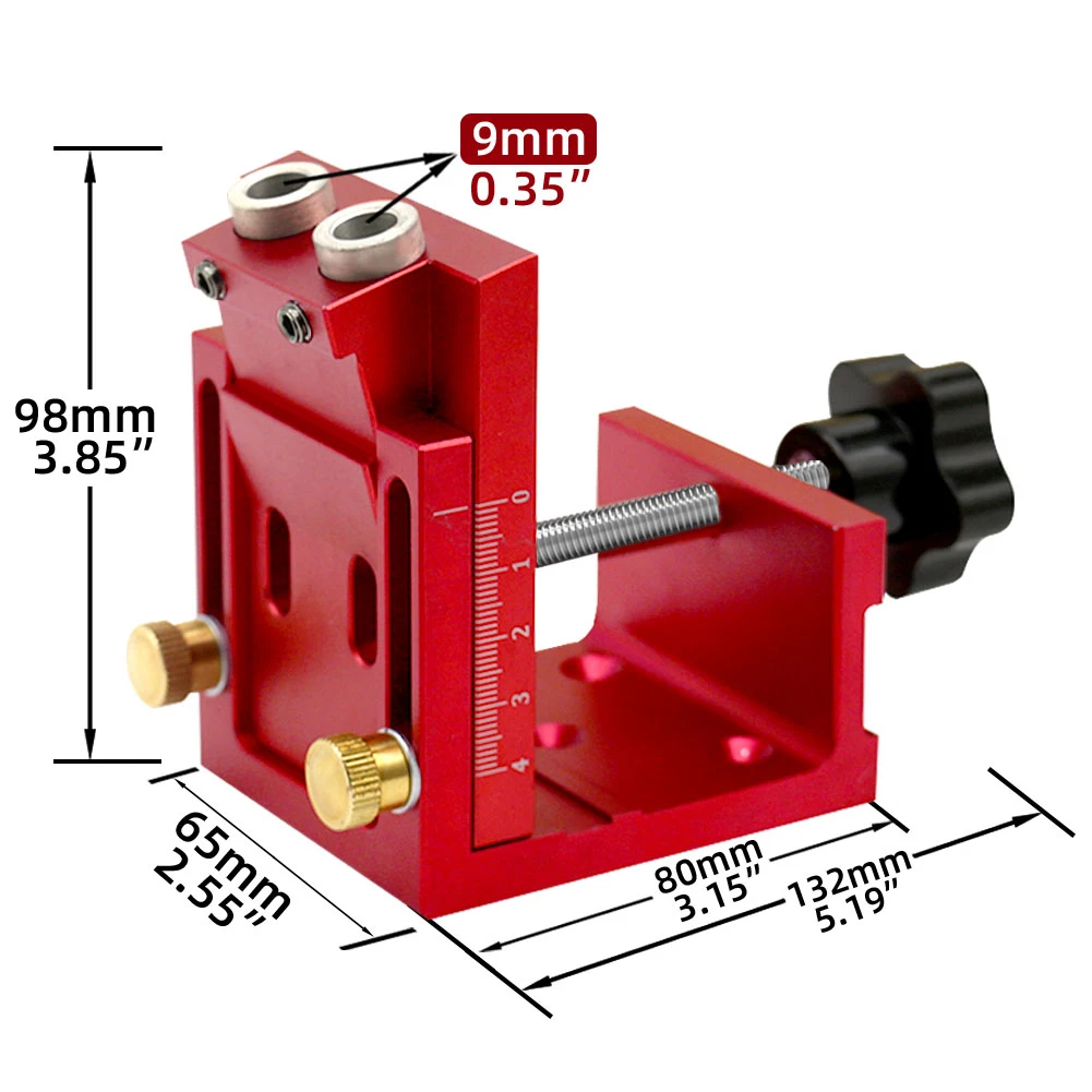 Manual Measurement Data 9mm Drill Pocket Hole Jig Suitable For Different Thicknesses For Door And Window Frames