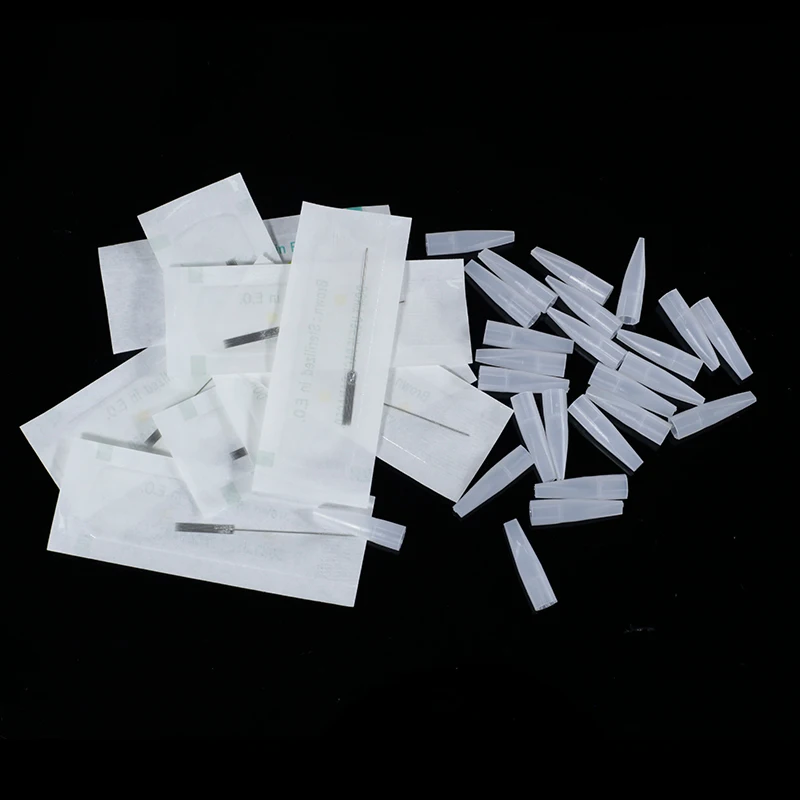 100Pcs 1R 3R 5R 5F 7F Pmu Naalden + Naald Tips Wegwerp Gesteriliseerd Professionele Tattoo Naalden Voor Permanente Make-Up wenkbrauw