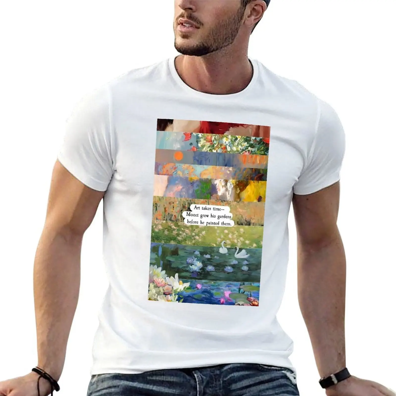 Art takes time, Monet T-Shirt Personalized t-shirt blanks mens t shirts casual stylish