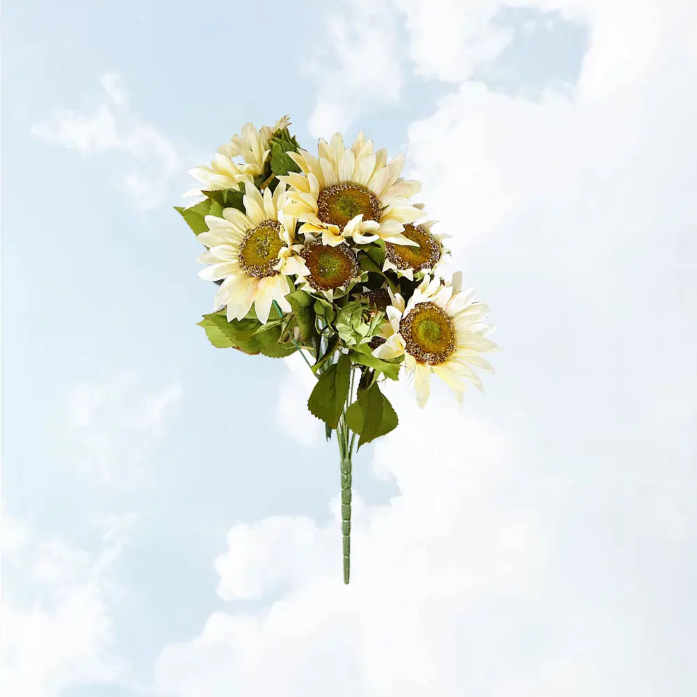 

1pc Artificial Sunflower Bouquet Simulation Flower Home Decor European Style Adornment White Imitated Flower Arrangement