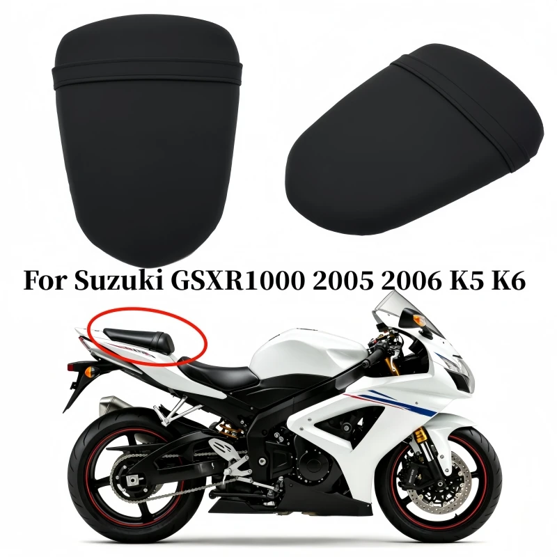 

Motorcycle cushion rear seat bag rear passenger leather seat for Suzuki GSXR 1000 GSXR1000 2005 2006 K5 K6