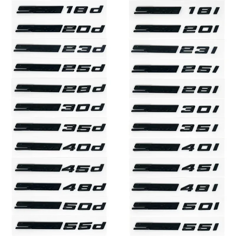 Naklejka 3D ABS z emblematem samochodu, czarna błyszcząca, SDrive18i 20i 23i 25i 28i 30i 35i 40i 45i 50i 55i do BMW X1 X2 — 2