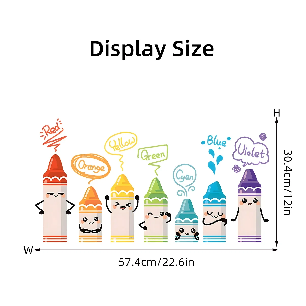Cartoon Cute Colorful Crayon Pattern Wall Stickers for Kids Room Baby Nursery Bedroom Decoration Living Home Decor Wall Decals