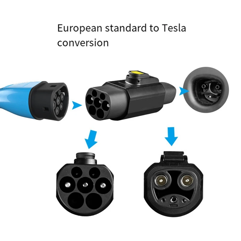 Super Sale Type 2 to NACS Charging Station European Standard to Tesla TPC Adapter 32A Tesla