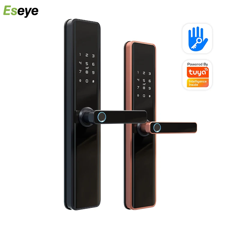 Eseye Waterproof Smart Door Lock Wifi TTlock App Remote Control With Fingerprint Password Card Key Unlock Wifi Smart Lock