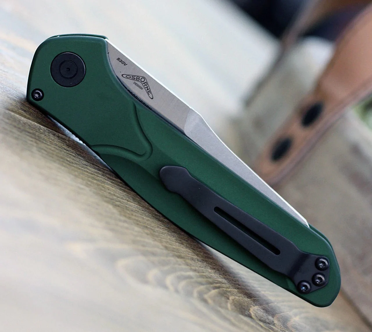 BM 9400BK Osborne Folding Knife Tactical Pocket Knife 3.4\\ S30V Black Plain Blade, Green Aluminum Handles Tactical EDC Knives