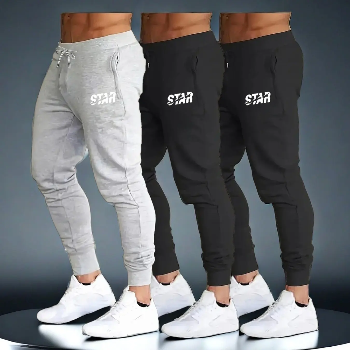 3-Pack Men's SK440 Classic Versatile Joggers Slim Fit Non-restrictive Soft Skin-friendly Easy Care Suitable for Daily Commute