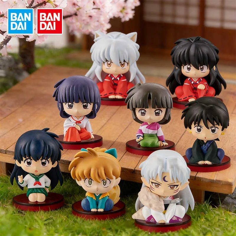 Figura de Anime Bandai Inuyasha Gashapon, Sesshomaru, Kagome, Shippo en Pose de Dormir, Figura Coleccionable para Adultos