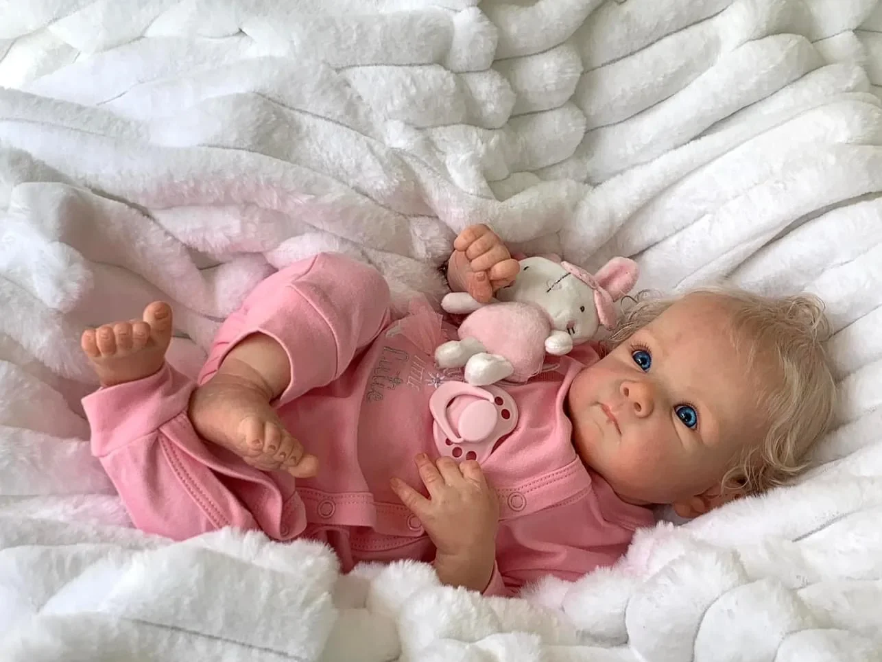 NPK 19inch Soft Body Newborn Baby Reborn Doll Bettie Lifelike Cuddly Baby Multiple Layers Painting 3D Skin with Visible Veins