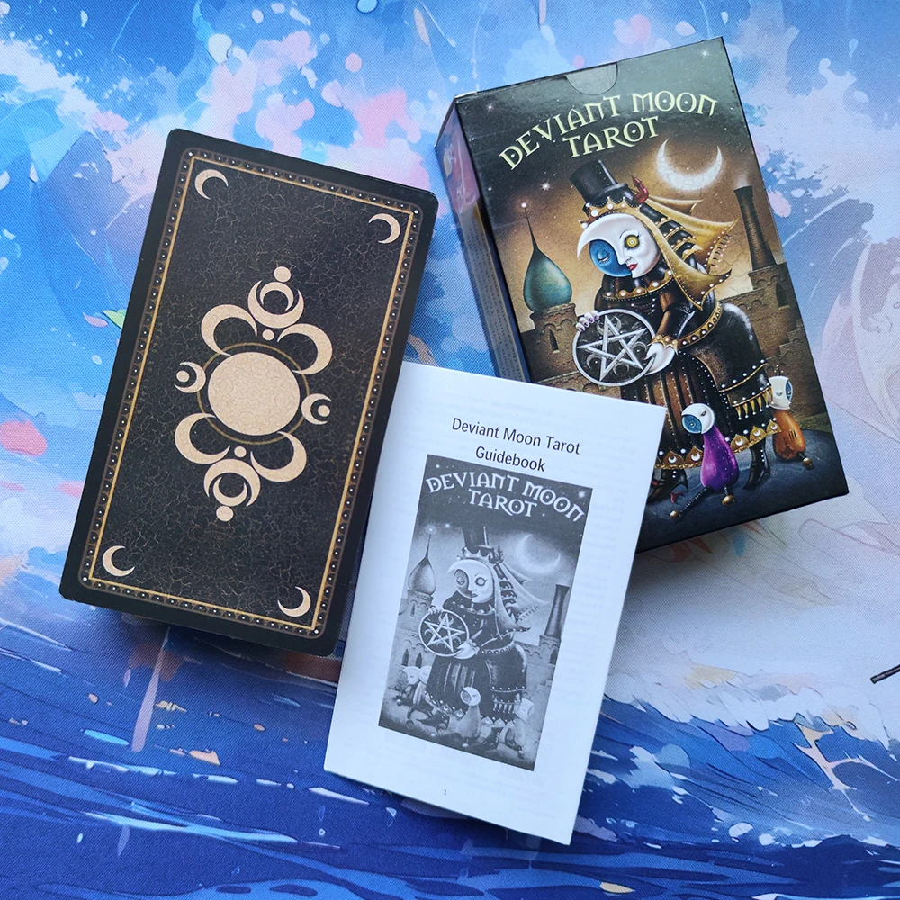 Deviant Moon Divination Tarot Randlose Ausgabe mit Reiseführer, einzigartige Tarotkarten, 78er Tarotkarten, individuelles Design