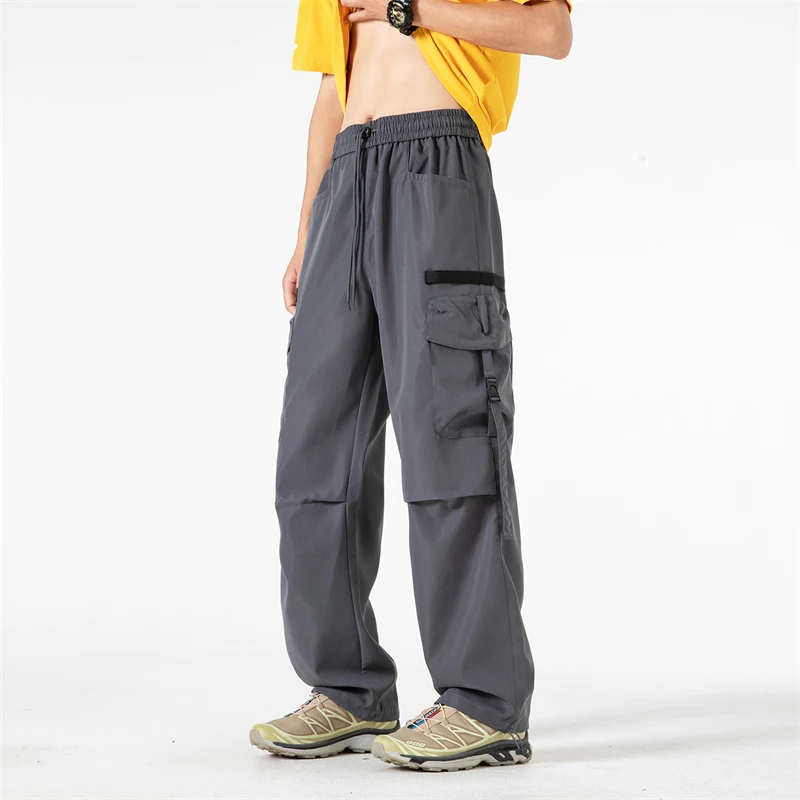 

Мужская рабочая одежда в американском стиле, повседневные прямые длинные брюки, весенне-осенний сезон, свободная посадка, спортивная полиэфирная ткань