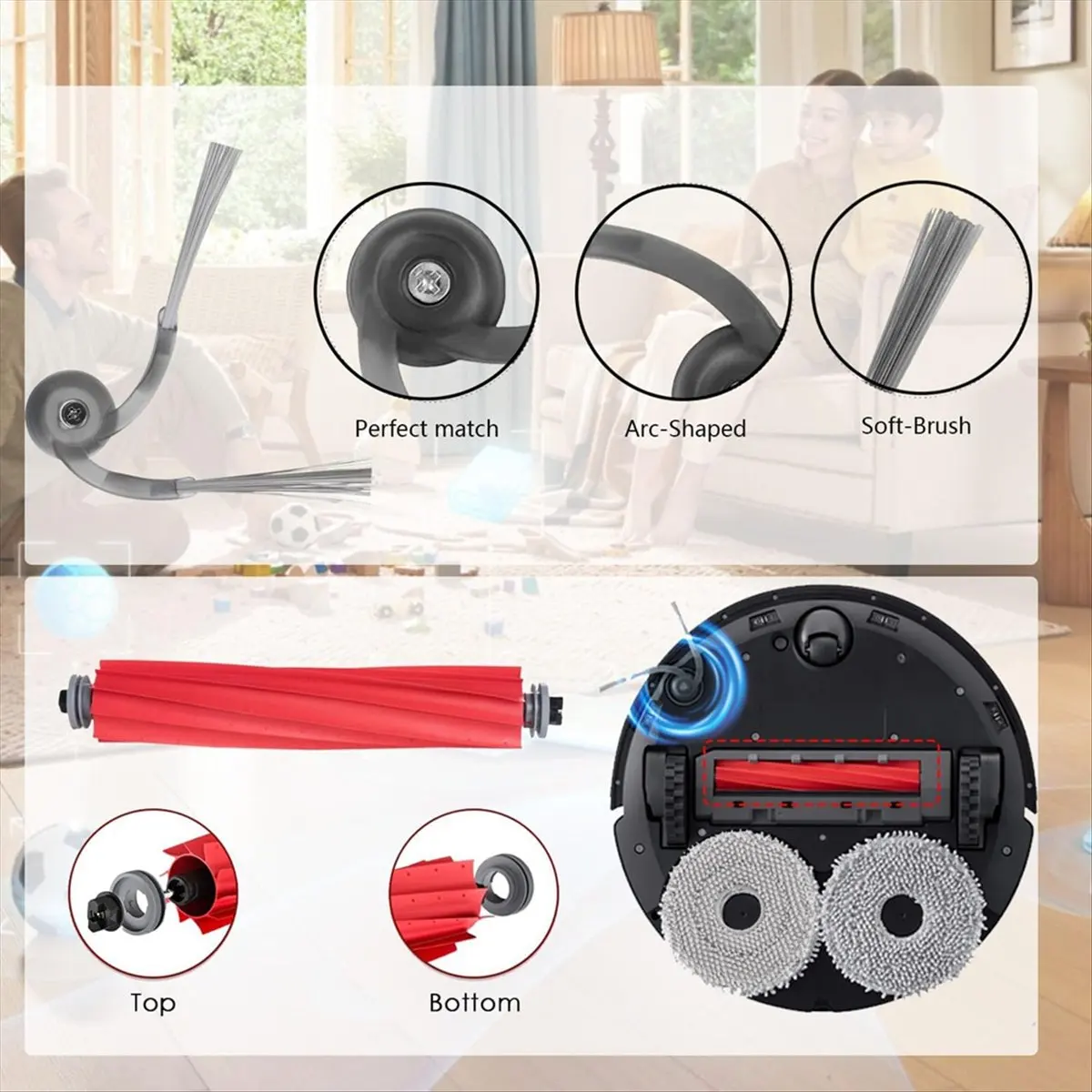 Accessories Replacement Kit Compatible with for 35A 35S Robot Vacuum Cleaner,Main Brush Roller,Hepa Filters-TCES