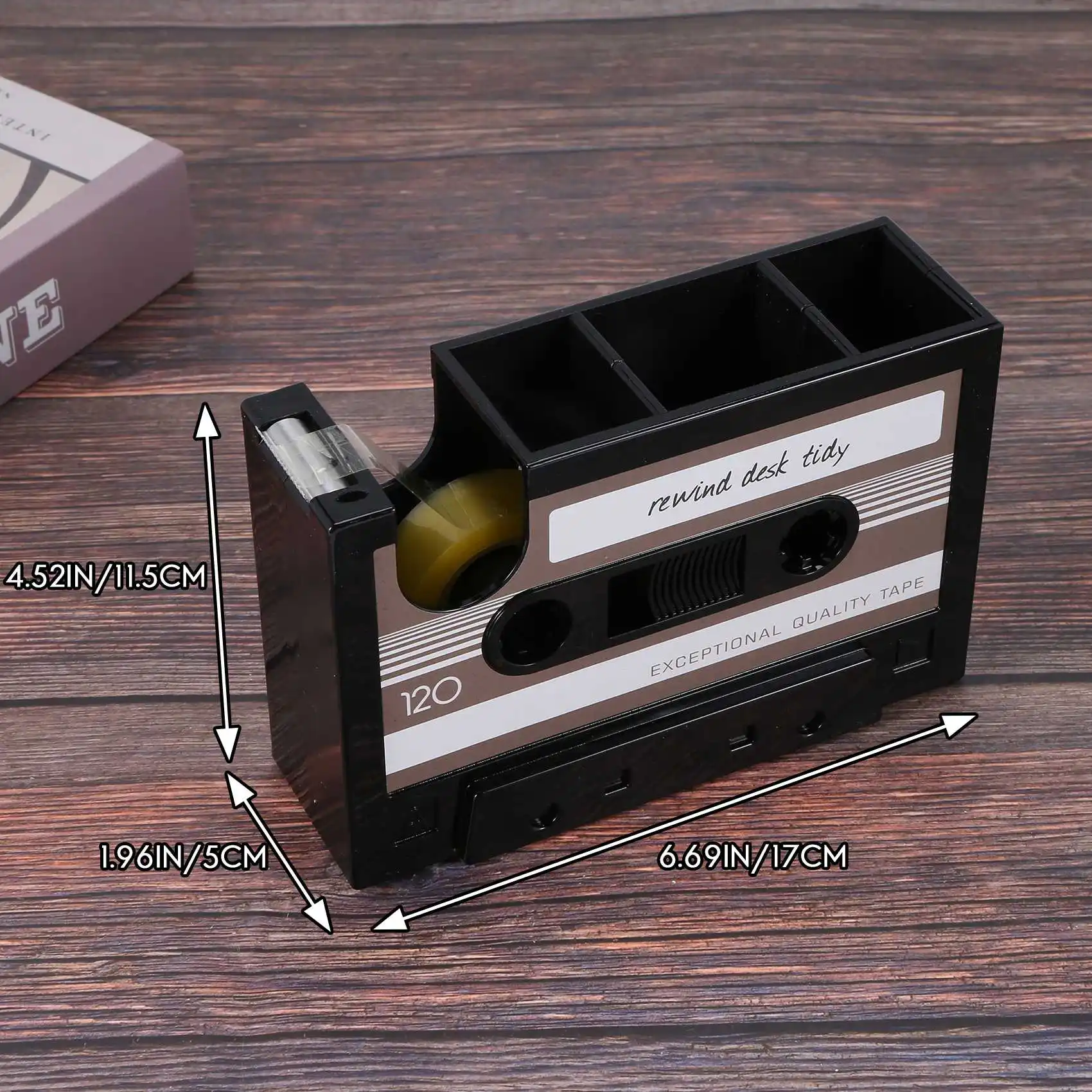 Dispenser di nastro a cassetta portapenne vaso portapenne cancelleria scrivania contenitore ordinato fornitore di cancelleria per ufficio regalo (nero)