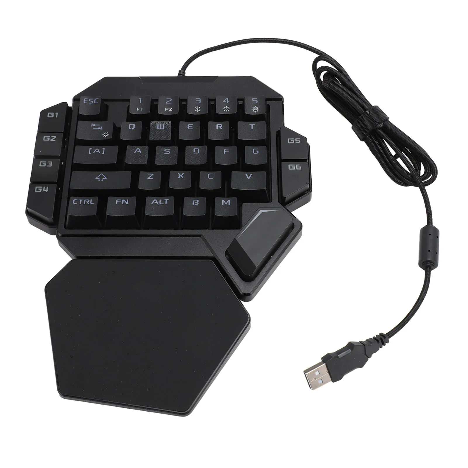 One Handed RGB Mechanical Mini Gaming Keyboard 35 Keys RGB Backlight Blue Switch Mini Gaming Keypad with Wrist Rest for PC Gamer