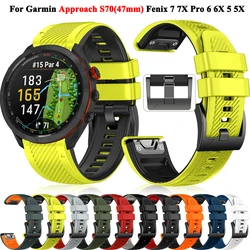 Quickfit 22 26mm Silicone Watch Strap For Garmin Approach S70 S62 Fenix 7 7X 47 51mm 6 6X Pro 5 5X Epix Pro 2 Wristband Bracelet