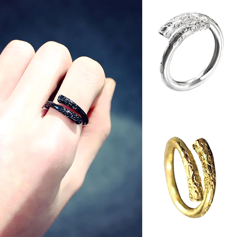 2Pcs Gothic Simple Elegant Sun Wukong Tight Spell Opening Ring For Women Men Temperament Couple Ring Jewelry Accessories Gifts