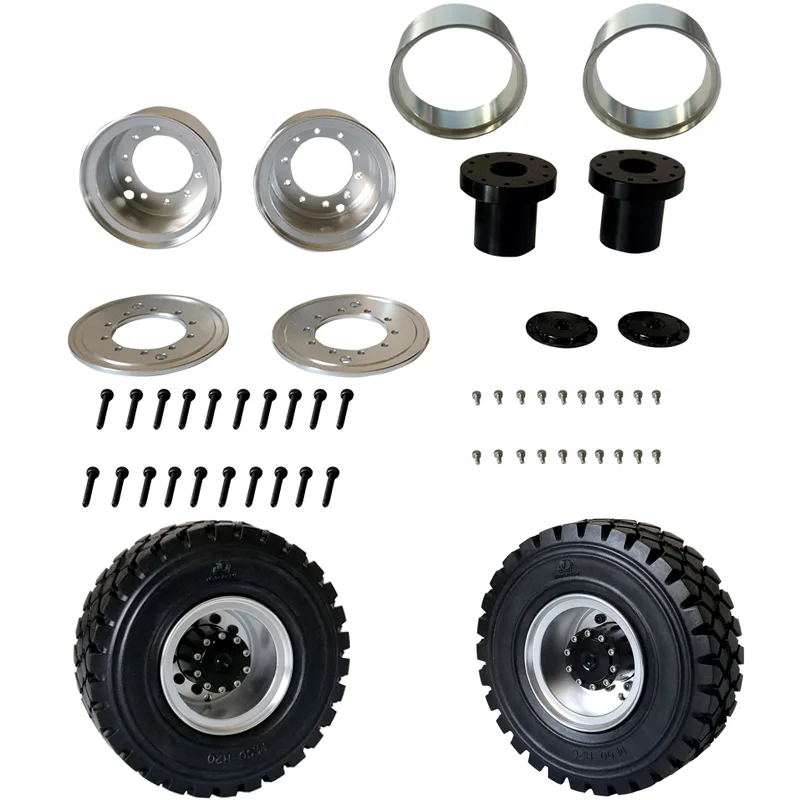 

1:14 масштаб 1 пара металлических имитационных задних ступиц для радиоуправляемого грузовика Tamiya SCANIA 770S R620 VOLVO BENZ Arocs MAN TGX автомобильные аксессуары