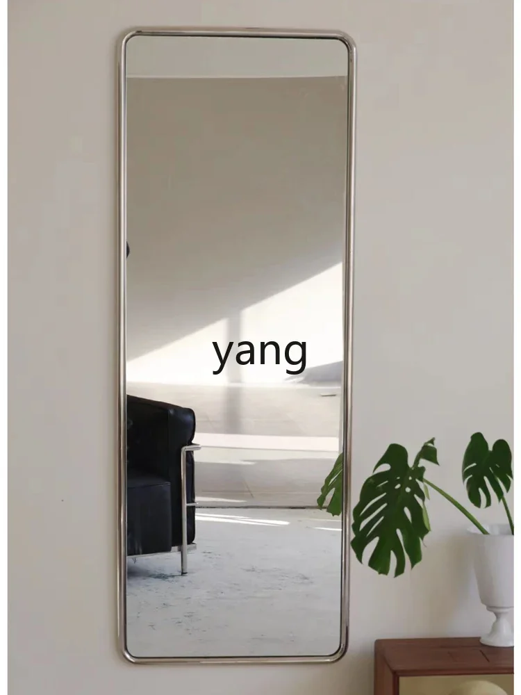 LH stainless steel tube mirror household simple wall-mounted full-body mirror clothing store light luxury fitting mirror