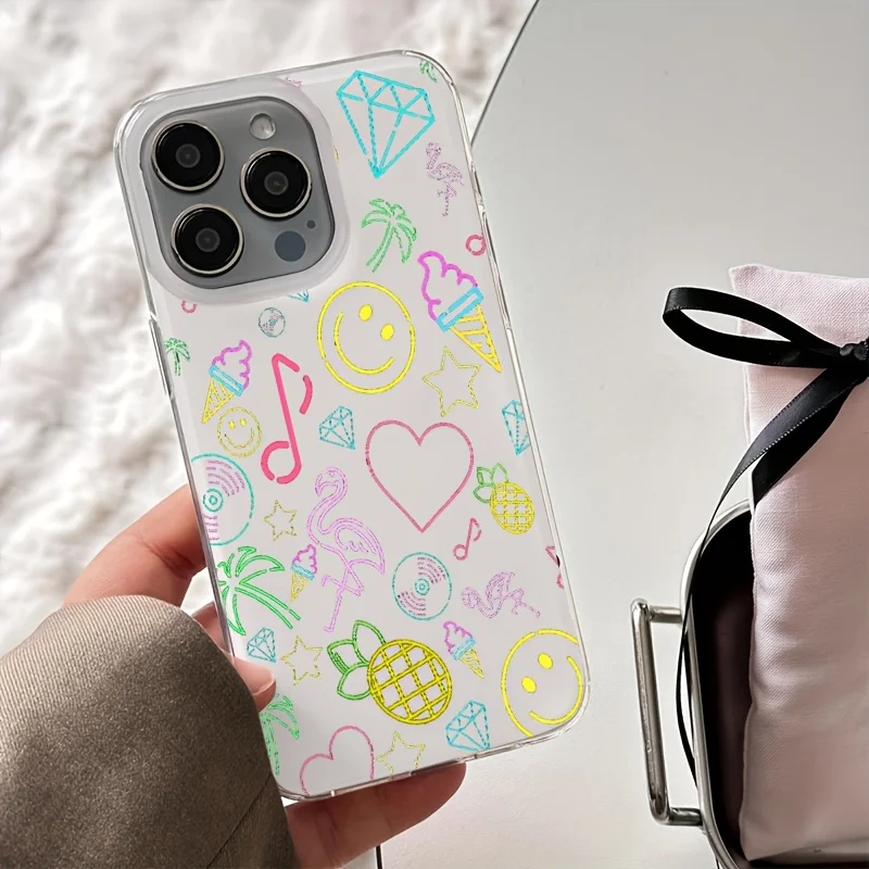 Colorful Heart Diamond INS Phone Case For Samsung Galaxy S25 S26 S23 Plus Ultra A56 A55 A57 A37 A36 A17 A27 PC Transparent Cover