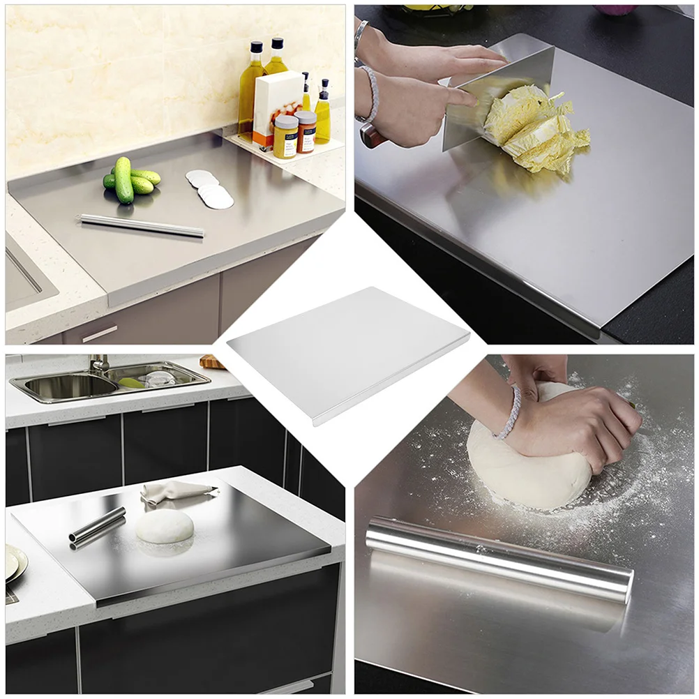 

Stainless Steel Cutting Board Kitchen Chopping Board Dough Kneading Nonslip Scratchresistant Spacesaving