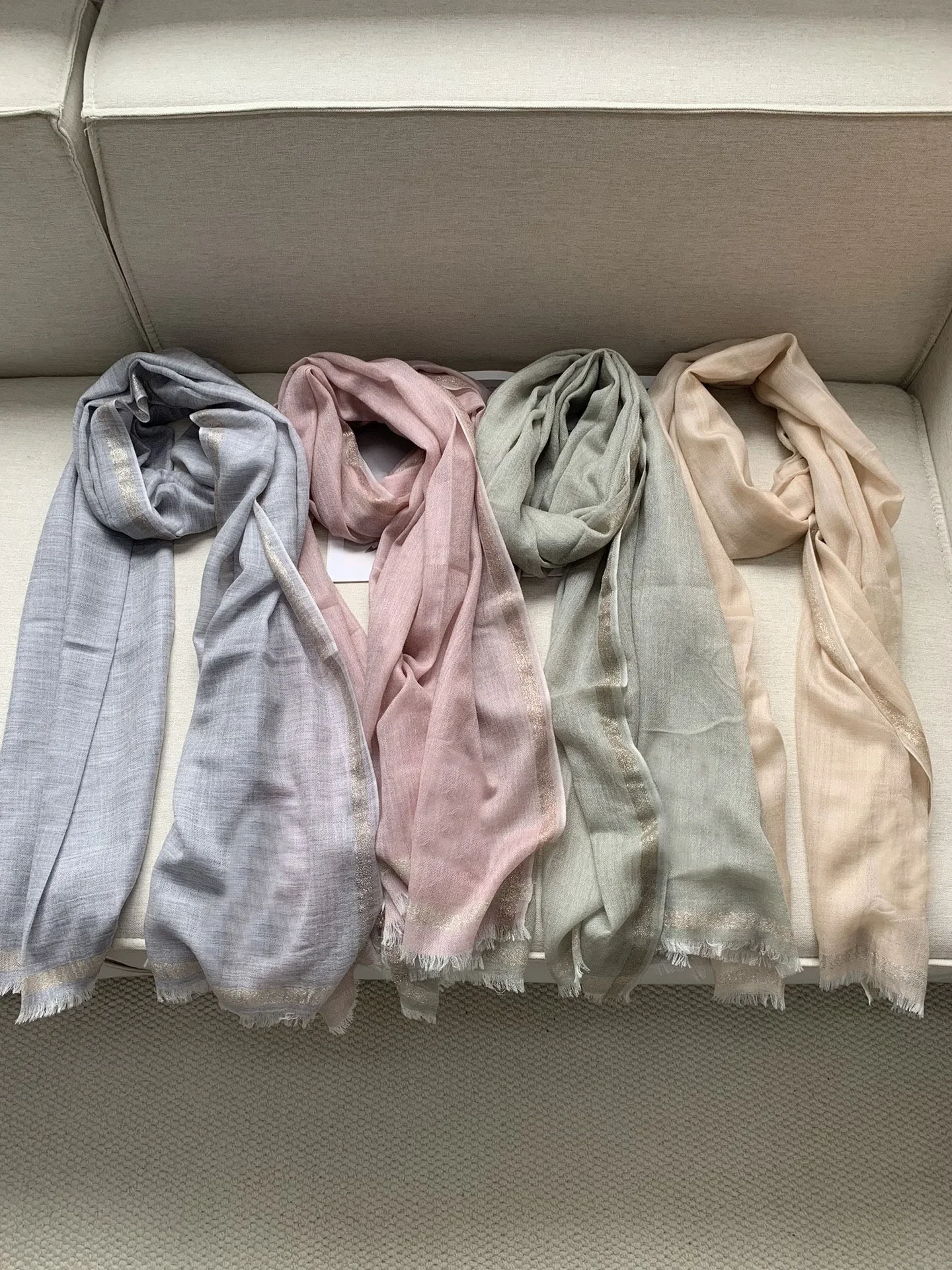 4-Colors Women's Shining Wool Scarf Soft and Comfortable Casual Ladies Shawl 90*200