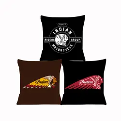 Indian Motorcycle Cushion Cover for Sofa Pillow Case Cover Seat Car Throw Pillowcase 45X45cm For Home Decorative SJ-652