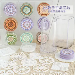 Round Square Acrylic Pull Through Soap Shapers Set, Mold Mould, Kaleidoscope Flower Plates for Rendering Soap Making Supplies Ki