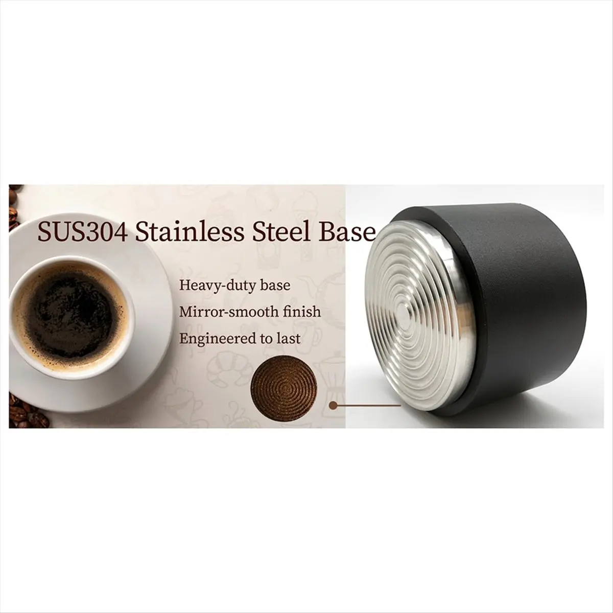 828 53MM Espresso Tools Coffee Distributor & Tamper with 3 Functions Stainless Steel Essentials for Home