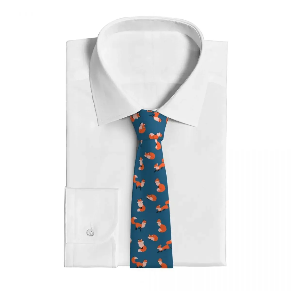 Formal Skinny Neckties Classic Men's Funny Cartoon Foxes Wedding Tie Gentleman Narrow