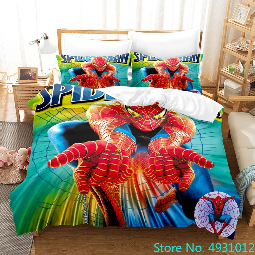 

Anime Cool Avengers Spiderman Bat Bedding Set Duvet Cover 150x200cm Pillowcases Bedclothes Kids Adult Bedroom Decor