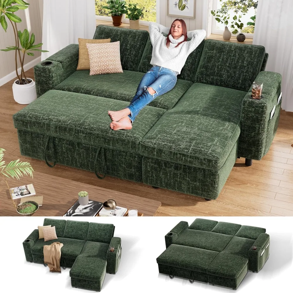 3-in-1 L-Shaped Sleeper Sofa Bed 82