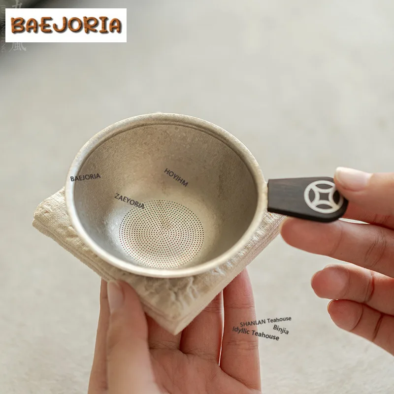 Ebony Pure Titanium Tea Separator Infusor Aesthetic Tea Strainer Dispenser Tea Soaking Tea Filter Tableware Accessories Craft