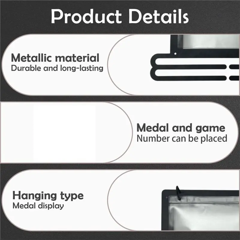YANA50I Wall-Mounted Race Bib And Medal Display Rack(1 Set), Functional Storage Meet Stylish Decor Design