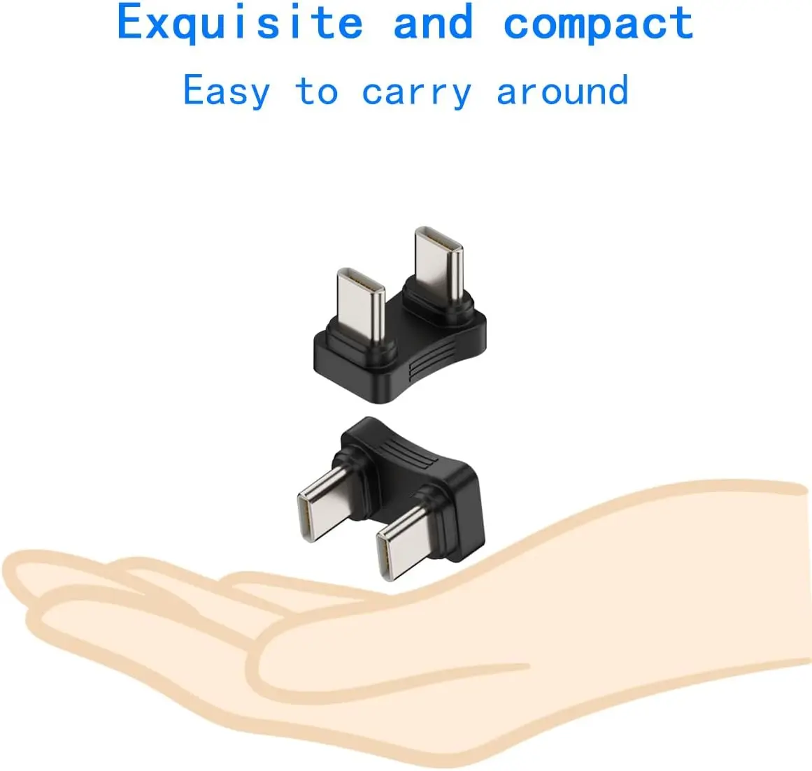 U자형 유형 C 남성-남성 연장 어댑터 480Mbps 전송 속도 PD 65W 충전 변환기 전원 충전기 케이블 커넥터