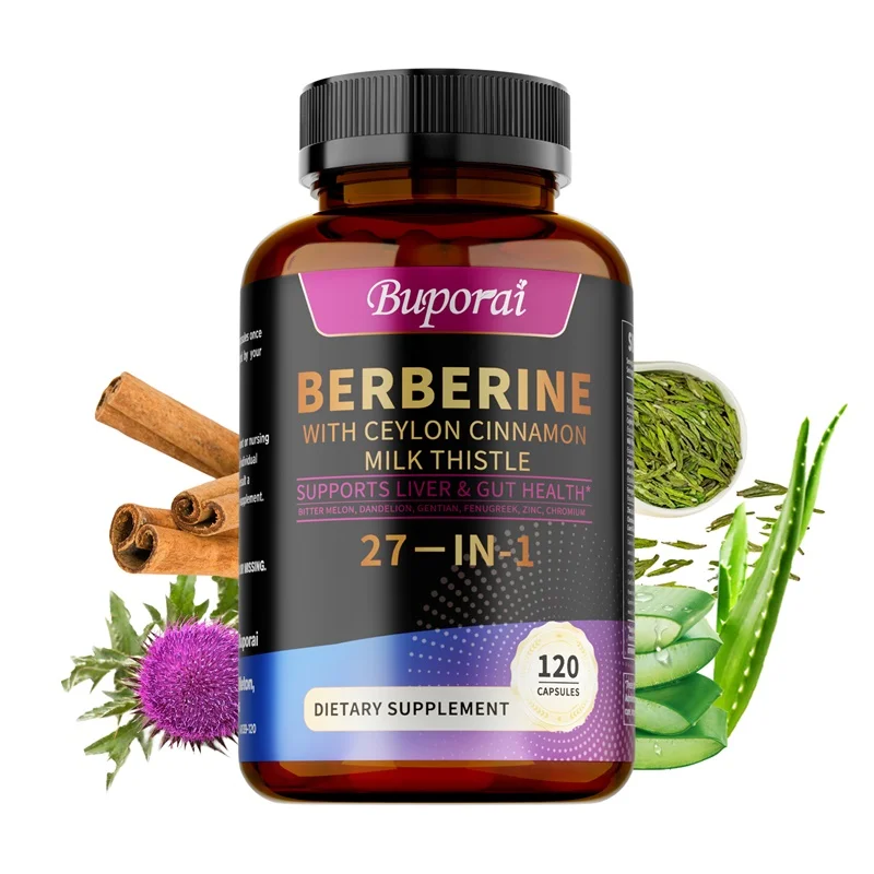 

Berberine, Ceylon Cinnamon, Milk Thistle Supplements - Supports Liver and Gut Health, Boosts Immunity and Improves Digestion