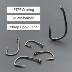 20pcs Carp Fishing Hooks With Micro Barbed High Carbon Steel PTFE Coating BNR Hook For Method Feeder Fish Accessories Tackle