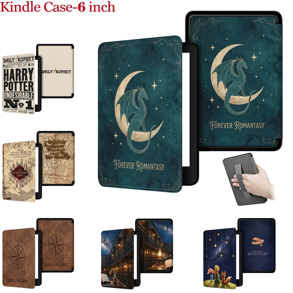 Funda protectora Dragon Moon para el nuevo Kindle de 6'' de 11.ª generación, lanzado en 2024/2022, RS23CV C2V2L3, diseño Starry Night Fox Prince.