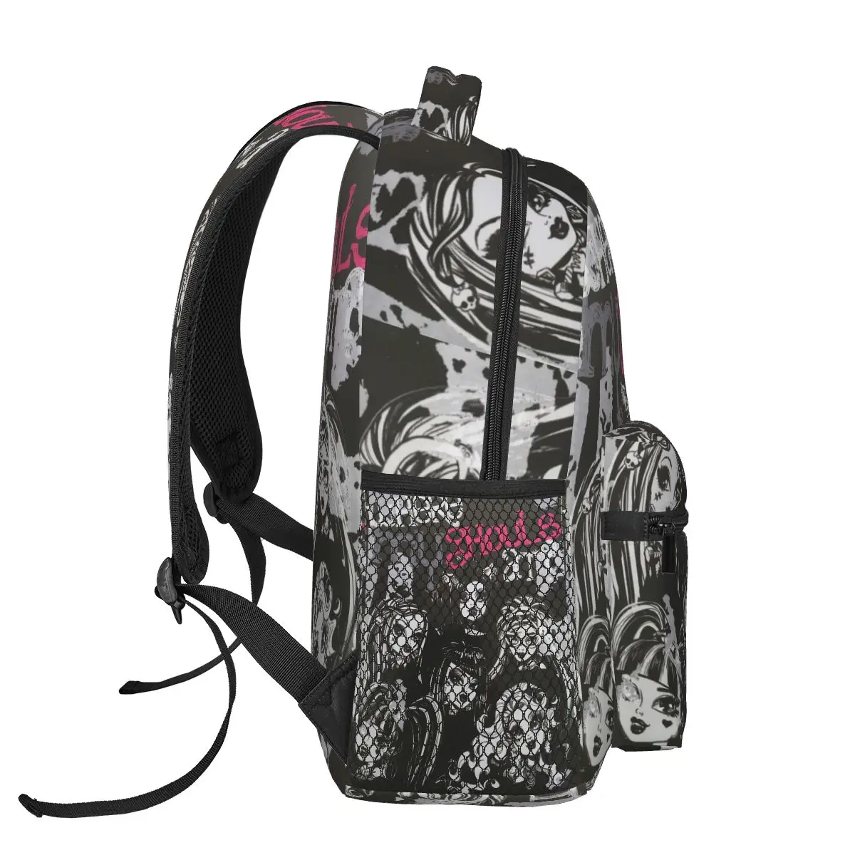 Back To School Black Art Kawaii Cool Backpack School Boy Girl Monster High Dolls Travel Backpack