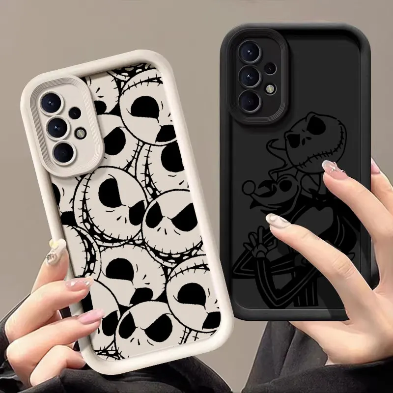 Jack Sally Skellington Art Case For Samsung Galaxy A57 A56 5G A37 A36 A17 A07 A26 A16 A06 A55 A52 A14 A73 A34 Soft Silicon Cover