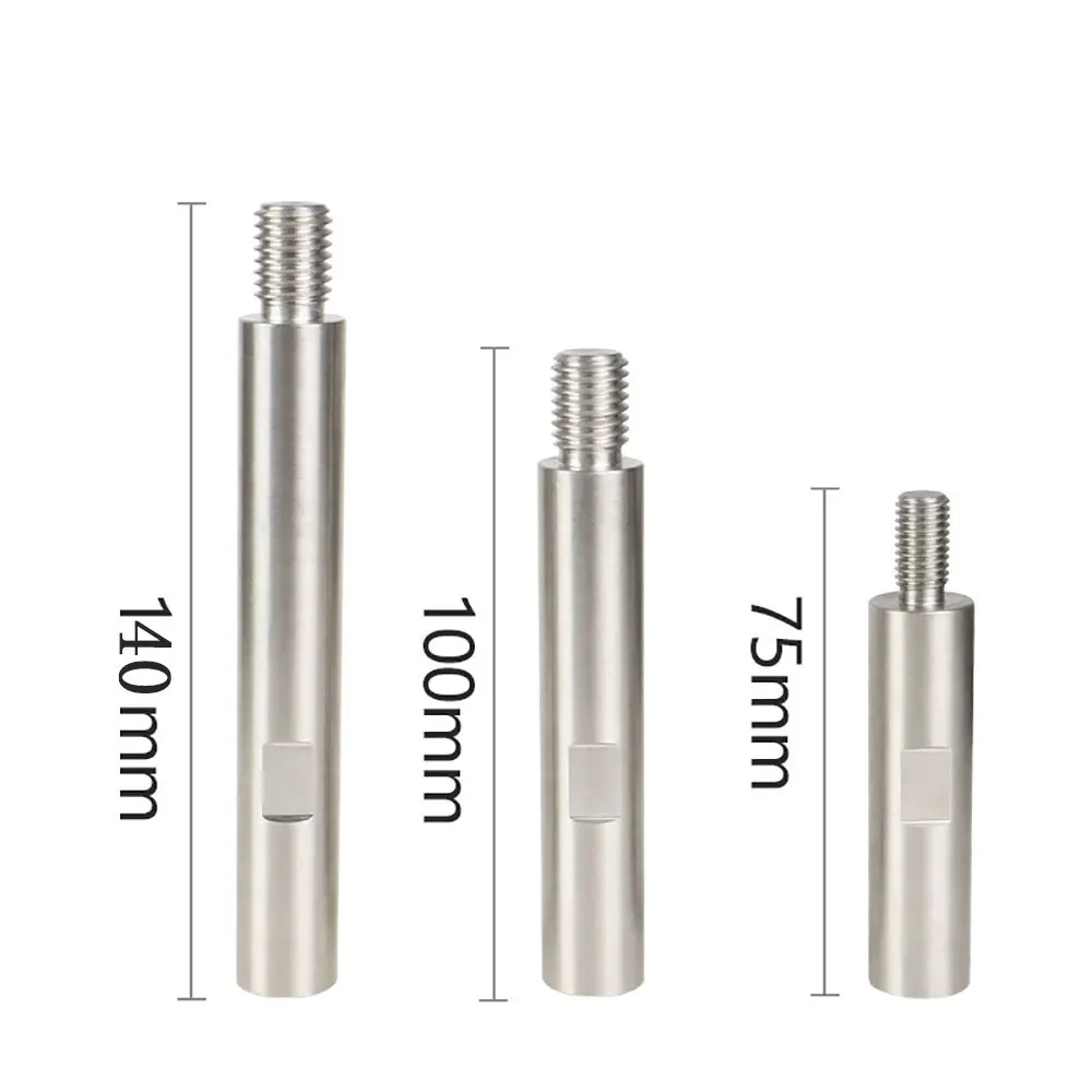 3 uds M14 rosca pulidora de acero inoxidable eje de extensión pulidor rotativo eje de extensión extensión rotativa de carburo 75/100/140mm
